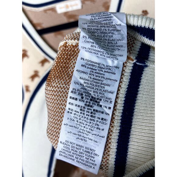 Tory Burch Jacquard Sweater Vest Dog Intarsia size L large - Picture 7 of 7